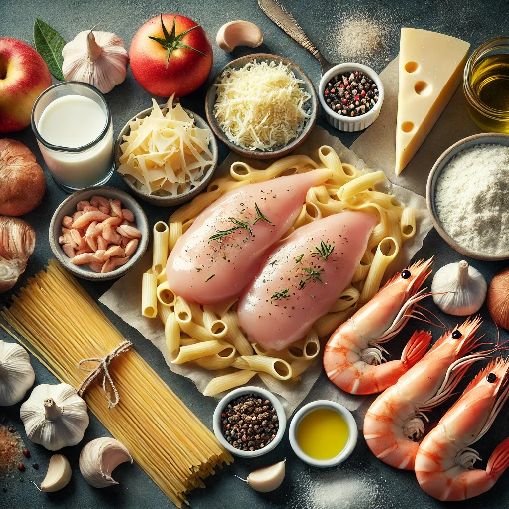 chicken and shrimp alfredo Ingredients