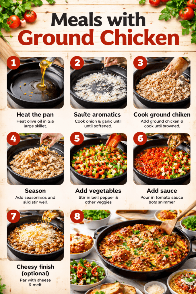 Meals with Ground Chicken Step-by-Step